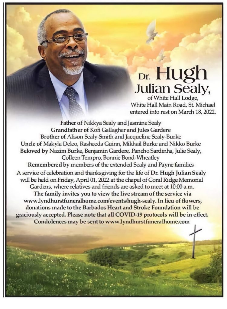 Memorial service for Hugh Sealy, Integrity Council Co-Chair